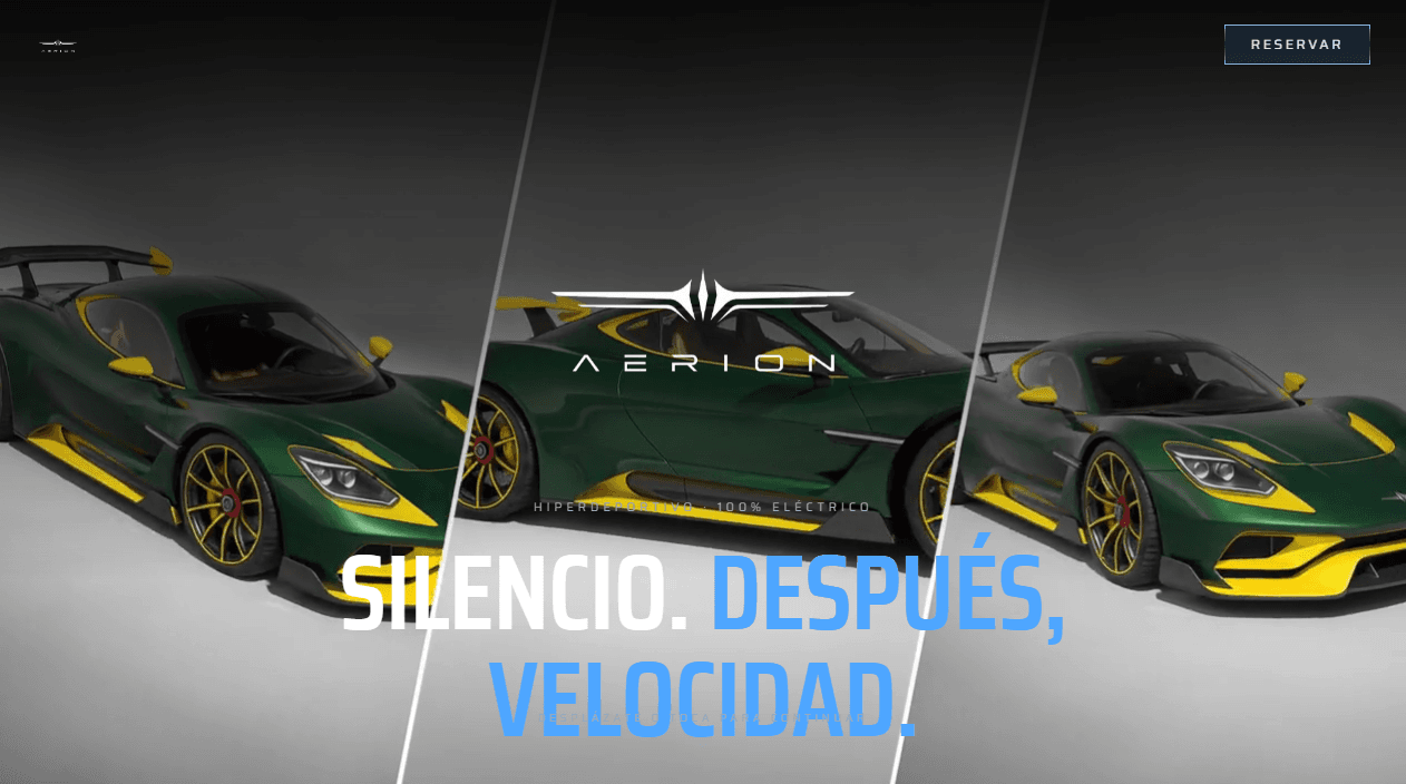 Aerion Cars Website