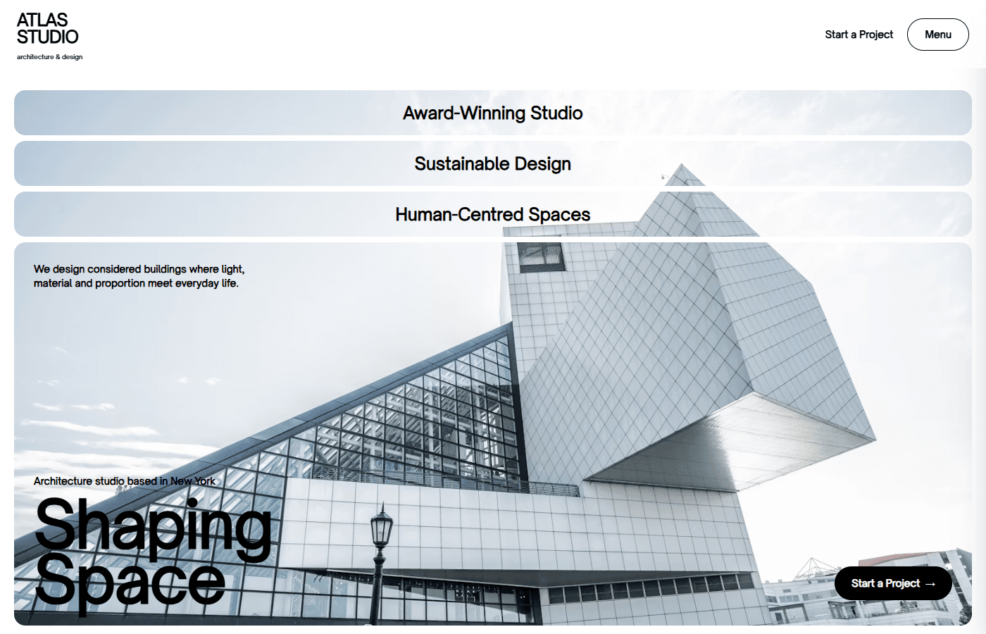 Atlas Studio architecture website thumbnail